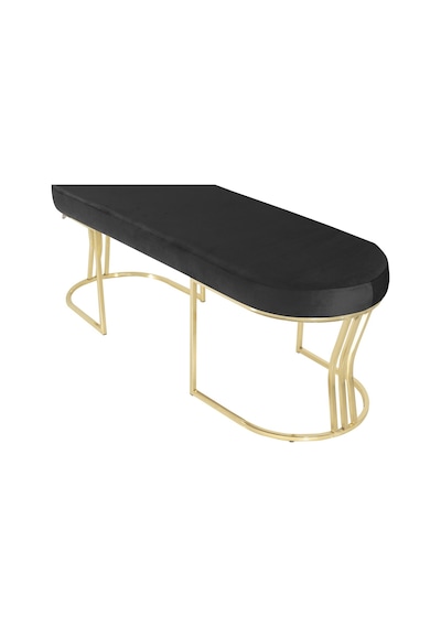 Viego Gold Smooth- Antrasit Kapitoneli Model Puf & Bench & Koltuk- Oturak-uzun Makyaj Puff-yatak Odası Ucu &önü