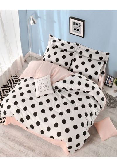 Eponj Home Nevresim Seti Çift Kişilik Mixpuan Beyaz-Somon Beyaz - Somon