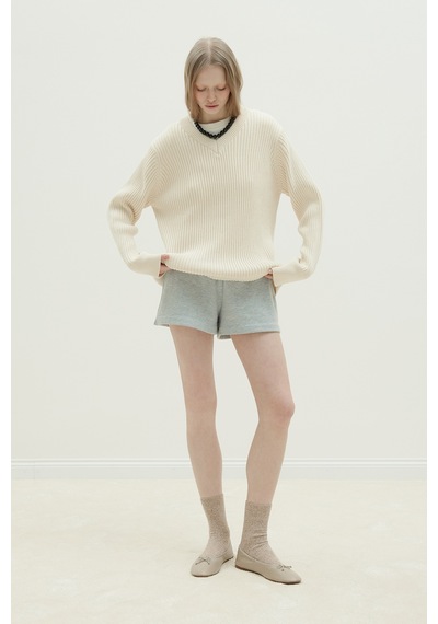 Suud Collection Gri Ena Pamuklu Şort GRİ