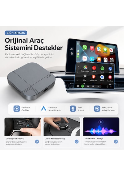 Aı Box Kablosuz Carplay & Android Auto Multimedya Dönüştürücü Diğer