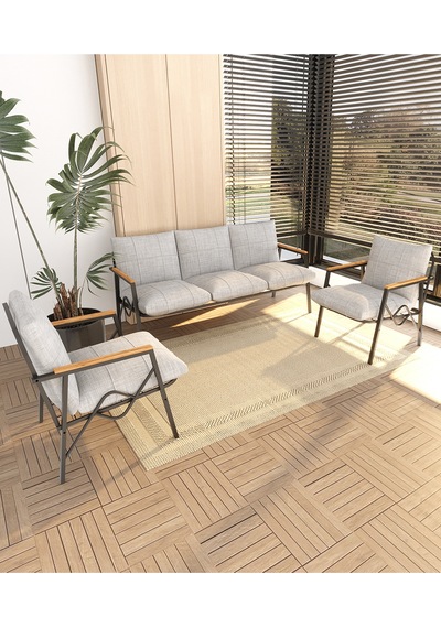 Doruk Home Balkon, Bahçe, Cafe, Metal Kanepe Koltuk Takımı , Bahçe Mobilyası, - 311 Açık Gri Doruk Home Balkon, Bahçe, Cafe, Metal Kanepe Koltuk Takımı , Bahçe Mobilyası, - 311 Açık Gri