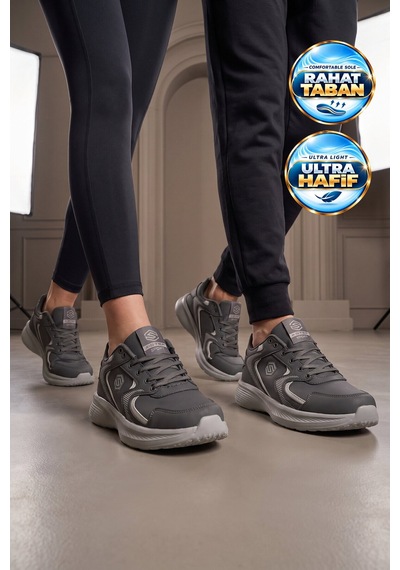 X-step Bağcıklı Hafif Rahat Füme Unisex Yürüyüş Ve Spor Ayakkabı Sneaker 2032 G
