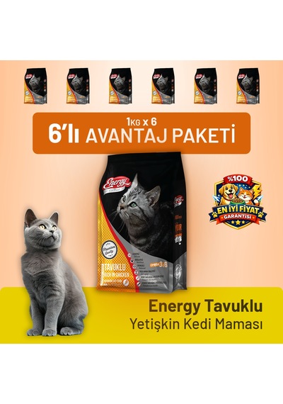Cat Food Energy Tavuklu Yetişkin Kedi Maması - 6 Adet