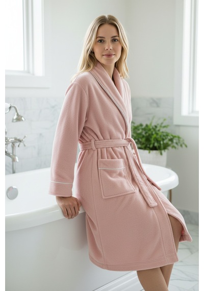% 100 Pamuklu Laodikeia Kimono Bornoz Unisex Kadın Erkek Pembe
