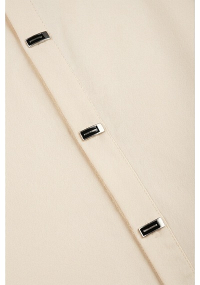 Deep Sea Deepsea Krem Slim Fit Likralı Kolay Ütülenebilir Gizli Düğmeli Erkek Gömlek 2602614