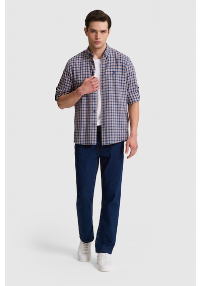 U.s. Polo Assn. Erkek Lacivert Gömlek Desenli 50324654-vr033