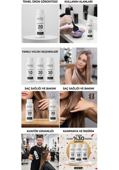 Akos Krem Peroksit 20 Volüm %6 60ml-6 Adet