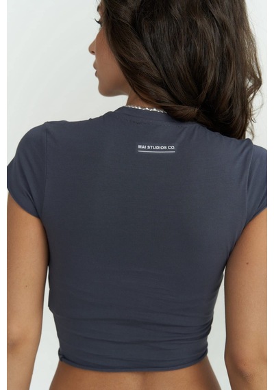 1601 - Mai Collection Toppin Antrasit Penye Crop
