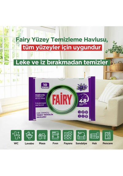 10'lu Yüzey Temizlik Havlusu - Lavanta Yağı
