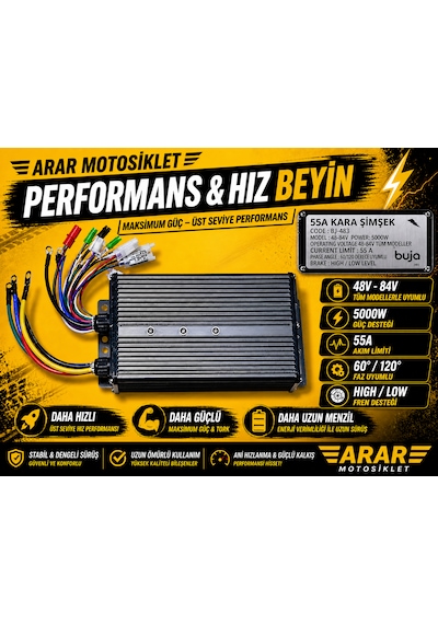 E-bike Akıllı Beyin 3 Teker Kasalı Buja Performans 48-84v 5000w 55a - 3049