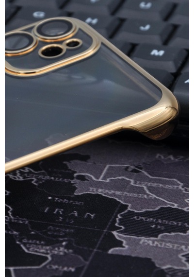Apple Uyumlu iPhone 11 Uyumlu Altın Sarı Gold Renkli İnce Kenarlı Şeffaf Sert Kapak Kılıf Sarı - Apple Uyumlu iPhone 11 Uyumlu Altın Sarı Gold Renkli İnce Kenarlı Şeffaf Sert Kapak Kılıf Sarı -