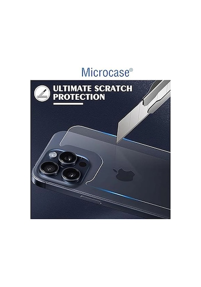 Apple Uyumlu iPhone 15 Pro Arka Kapak İçin Tempered Glass Cam Koruma - Al3270