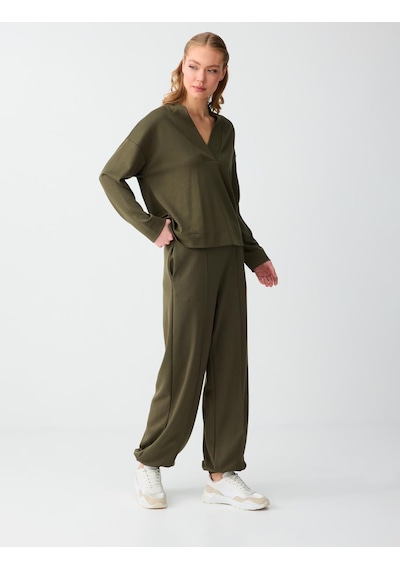Jimmy Key Haki Normal Bel Lastikli Paça Uzun Modal Jogger Pantolon 6sw115629312