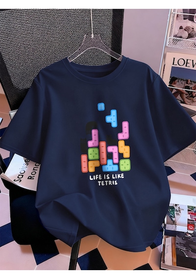 Noıssey Urban Pop Graphic Kadın Tişört Koleksiyonukod 5324 Lacivert