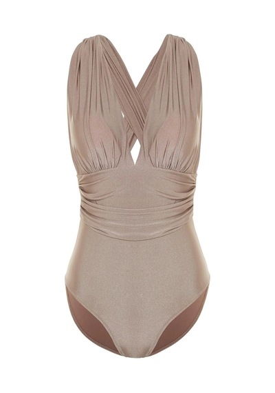 Ersefa Yüzme Kıyafeti Tasarım Mayo Ergonomik Kesim Swimsuit Uv Korumalı Vizon