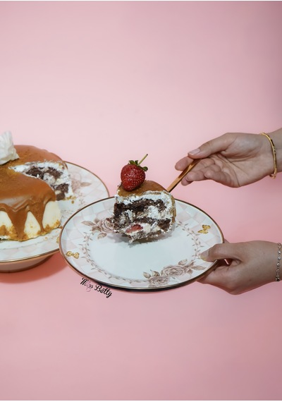 Rosadora Emaye 2'li Pasta Tabağı Dekoratif Vintage Servis Tabağı Pembe
