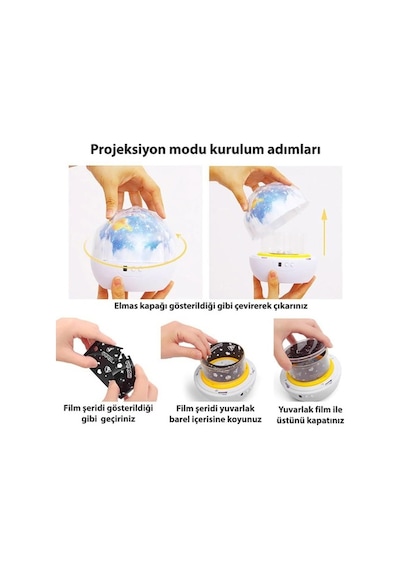 Technosmart Yeni Nesil Star Master Projeksiyon Gece Lambası Renkl