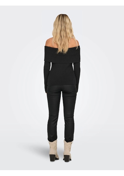 Only Onlkatia Life Ls Off Shoulder Kadın Kazak 15311830 Siyah