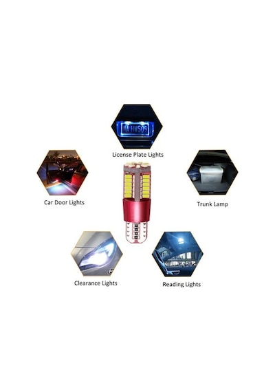 T10 Led Dipsiz W5W Canbus 57 Ledli Beyaz Park Plaka Ampül 2 Adet