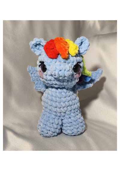 El Yapımı Tığ İşi My Little Pony Peluş Oyuncak Rainbow Dash 10094-lacivert 02 - Çok Renkli