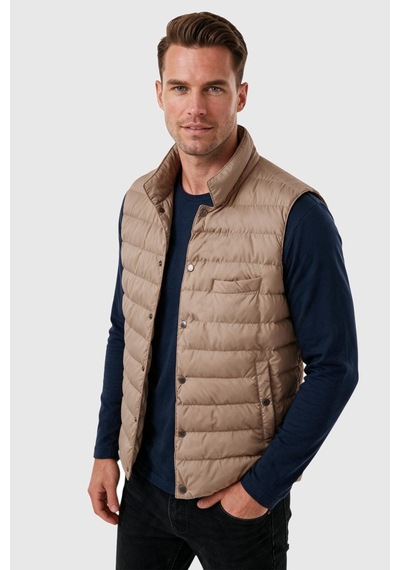 Rizzup Erkek Slim Fit Su Ve Rüzgar Geçirmez Taba Şişme Yelek Dik Yaka Çıtçıtlı 2701708