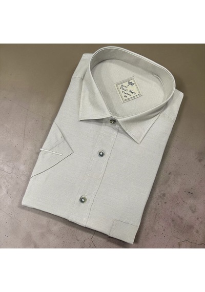 Eren Style Linen Keten Klasik %100 Cotton Kısa Kollu Terletmeyen Gömlek Ekru