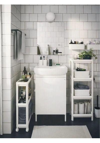 Ikea Vesken Banyo Rafı Ikea 3 Bölmeli Raf 152378955 Beyaz