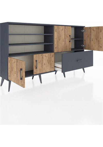 Arges Konsol 5 Raflı Tek Çekmeceli 4 Kapaklı 176x30x99 Antrasit-ç Antrasit-çam/antrasit Arges Konsol 5 Raflı Tek Çekmeceli 4 Kapaklı 176x30x99 Antrasit-ç Antrasit-çam/antrasit