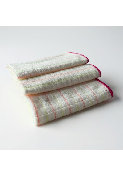 Technow Mikrofiber Mutfak Ve Genel Temizlik Bezi 40 40 Cm Leke Tutmaz Koku Yapmaz 3 Adet Beyaz - Pembe