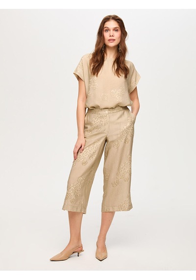 Faik Sönmez Resort Beli Lastiki Comfort Fit Rayon Capri S26cpr010 Us26cpr01072 Taş