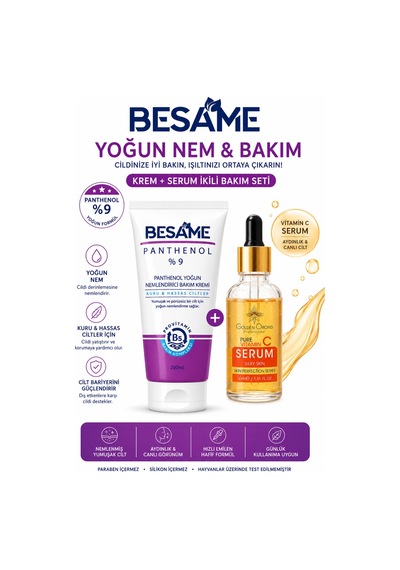 Besame Panthenol %9 Krem + C Vitamini Serum İkili Bakım Seti