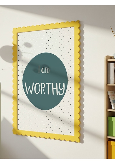 I Am Worthy Dijital Baskı Poster Lacivert Çerçevesiz