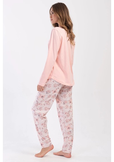 Vienetta 403246 Geniş Büyük Beden Kadın Pijama Takımı Pembe V2 Pembe