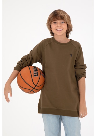 U.S. Polo Assn. Erkek Çocuk Haki Basic Bisiklet Yaka Sweatshirt 50293633-VR027 U.S. Polo Assn. Erkek Çocuk Haki Basic Bisiklet Yaka Sweatshirt 50293633-VR027