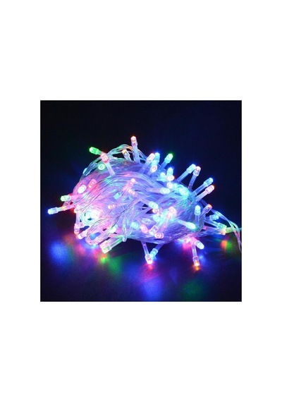 10 Mt 100 Ledli 8 Fonksiyonlu Karışık Renkli Rgb Led Lamba Beyaz
