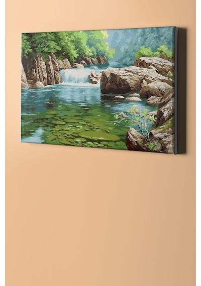 Webstyle Sayılarla Boyama Seti Kasnaklı Nehirde Şelale 40 X 50 Cm