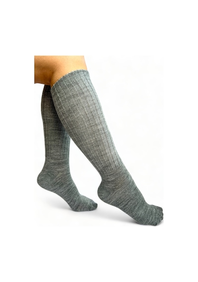 Ciho Socks Gri Uzun Diz Altı Kışlık Kadın Yünlü Çizme Uyku Çorabı Soft Touch gri