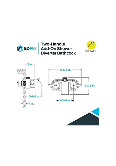 Ez-flo 11129 Add-on Shower Diverter Bathcock Polished Chrome 000 Açık Krem