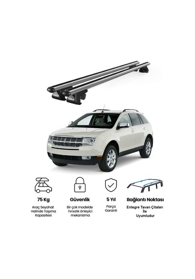 Venüs Lincoln Mkx 2007-2015 Uyumlu Gri Ara Atkı Port Bagaj Tavan Barı