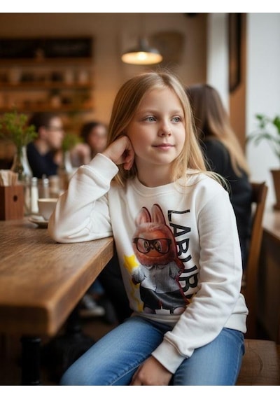 Kız Çocuk Pamuklu Baskılı Karakter Baskılı Tasarım Sweatshirt-16400 Ekru Kız Çocuk Pamuklu Baskılı Karakter Baskılı Tasarım Sweatshirt-16400 Ekru