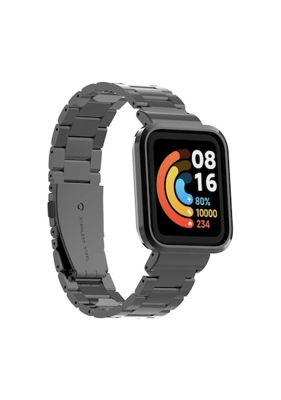 Zore Xiaomi Redmi Watch Mi Watch Lite Uyumlu Krd-60 Metal Kordon-siyah