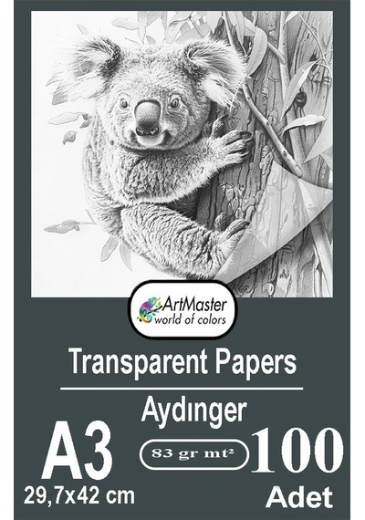 Aydınger Kağıdı A3 83 Gr Eskiz Kağıdı 100 Adet Artmaster Aydınger Kağıt 29,7x42 Cm Buzlu Mumlu Kağıt Çizim Kağıdı