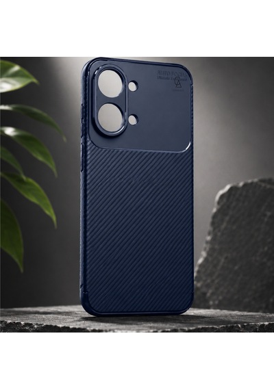 Xiaomi Poco X8 Pro Max Uyumlu Kılıf Karbon Tasarım Kamera Korumalı Silikon Telefon Kılıfı Kapak Lacivert