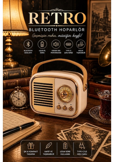 Jasper Jpr-4502 Pembe Klasik Retro Müzik Kutusu Usb-sd Kart- Aux - Bluetooth Destekli