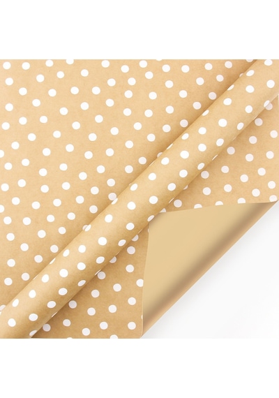Roco Paper Kraft Ambalaj Kağıdı Beyaz Puantiye 70 x 100 CM 10'lu Paket