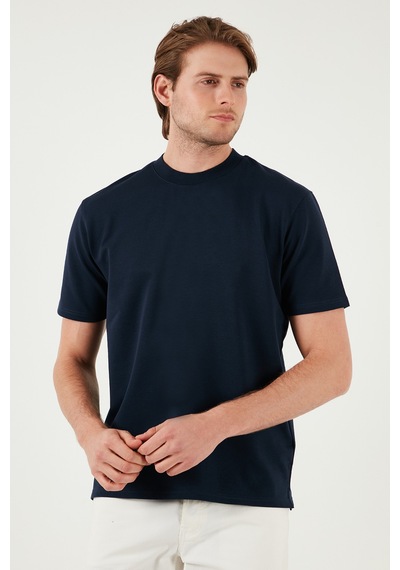 Buratti Pamuklu Bisiklet Yaka Relaxed Fit Basic Erkek T Shirt 5902610 Indigo