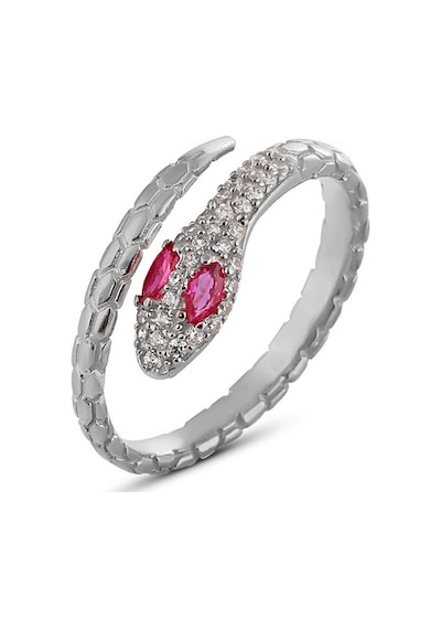 Zanaatsilver 925 Ayar Gümüş Ruby Taşlı Yılan Modeli Yüzük