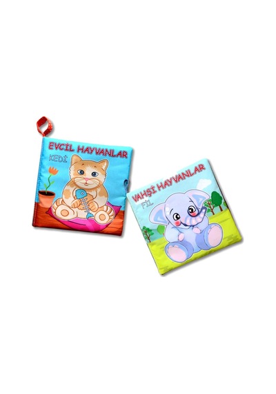 2 Kitap Tox Evcil Hayvanlar Ve Vahşi Hayvanlar Kumaş Sessiz Kitap