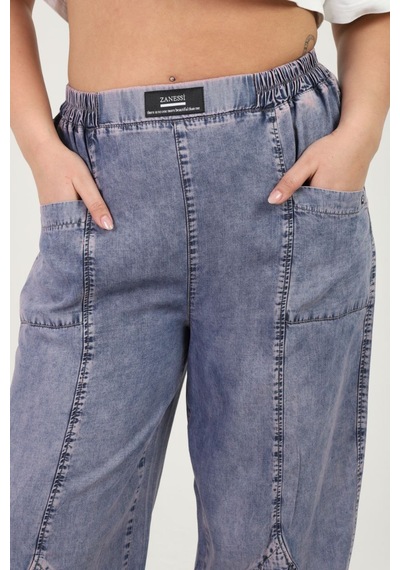 Zanessi Büyük Beden Beli Lastikli Ön Cepli Dikiş Detaylı Tensel Kumaş Dökümlü Denim Kadın Pantolon Bordo Zanessi Büyük Beden Beli Lastikli Ön Cepli Dikiş Detaylı Tensel Kumaş Dökümlü Denim Kadın Pantolon Bordo