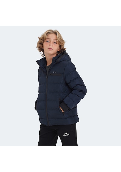 Slazenger CAPTAIN Çocuk Kapüşonlu Şişme Lacivert Mont & Kaban